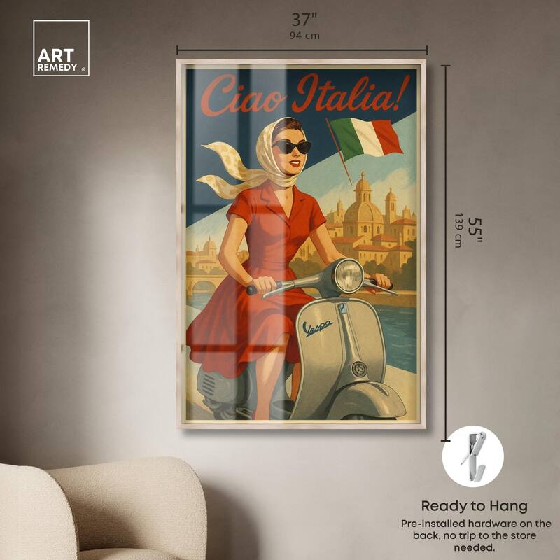 Scooter Italian Travel Shadowbox by Art Remedy