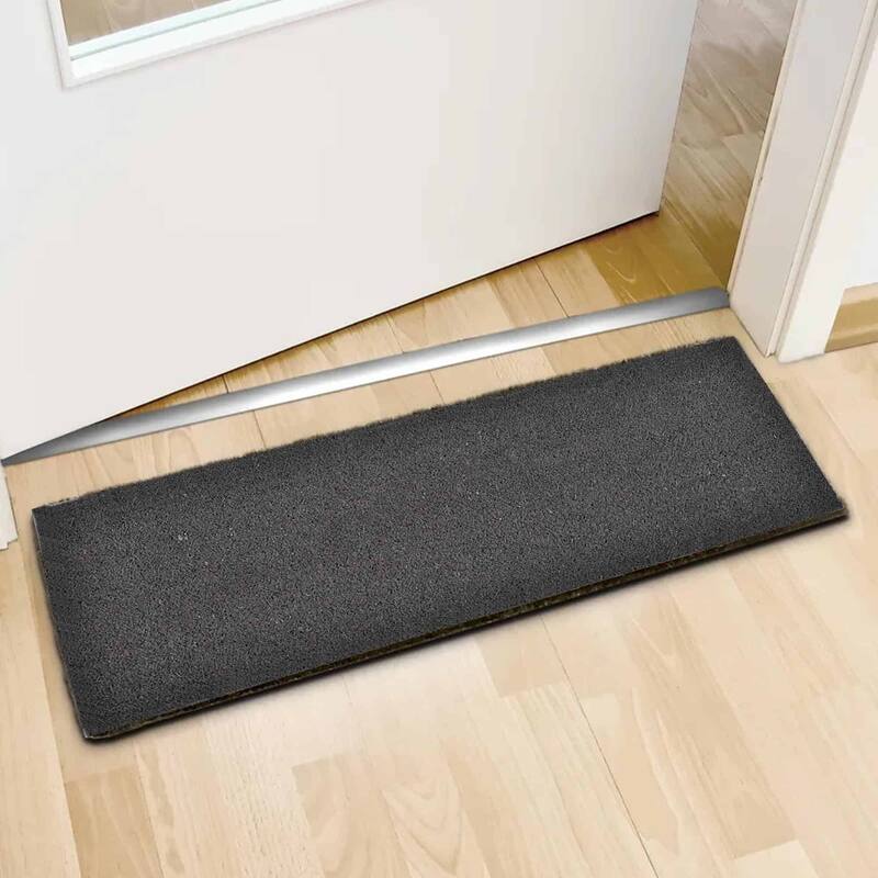 Sheltered Grey Coir Coco Fibers Long Front Door Mat Rug 30x10