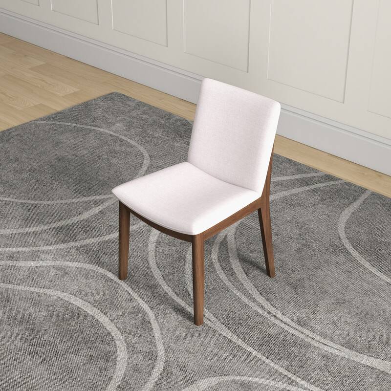 GDFStudio - Laura Mid-Century Modern Solid Wood Dining Chair Set with Upholstered Fabric, Set of 2 - 20"