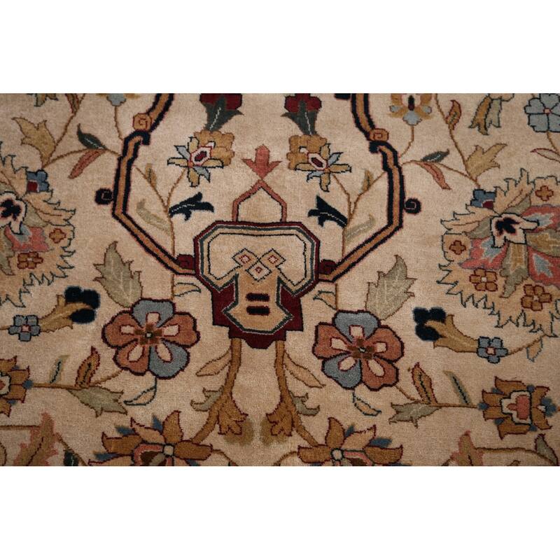All-Over Large Agra Indian Area Rug Handmade Wool Carpet - 12'5" x 17'8"