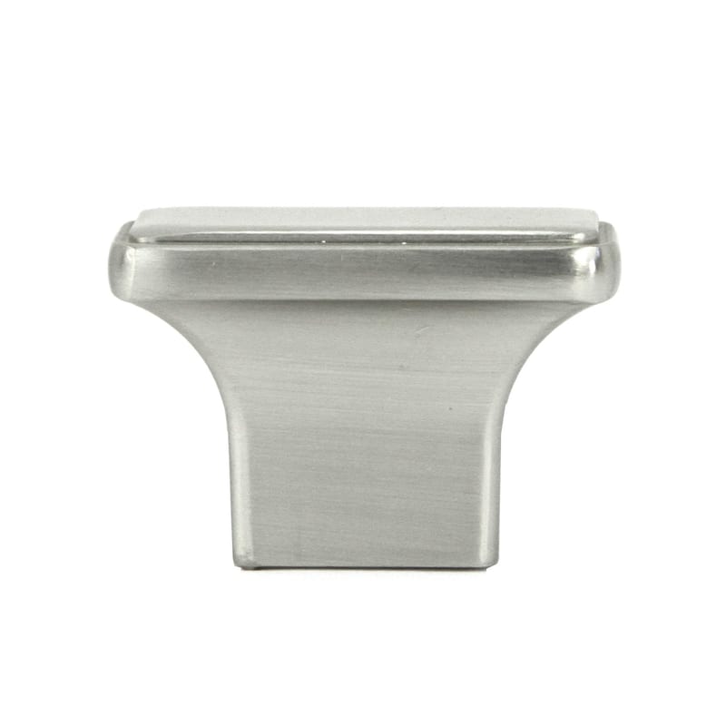 Contemporary 1-1/2-inch Nepoli Stainless Steel Brushed Nickel Finish Square Cabinet Pull Knobs - Set of 10 - 1"