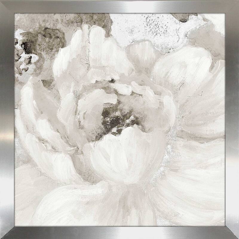 "Light Grey Flowers I (Square)" Print on Acrylic