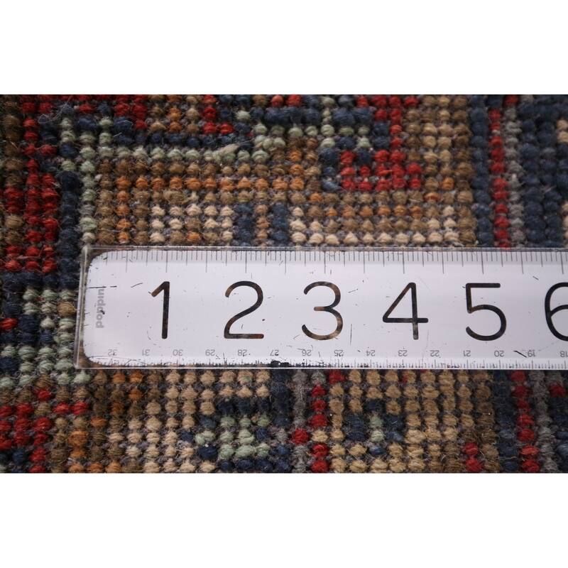 Blue Gray Heriz Serapi Oriental Runner Rug Hand-Knotted Wool Carpet - 2'7"x 8'0"