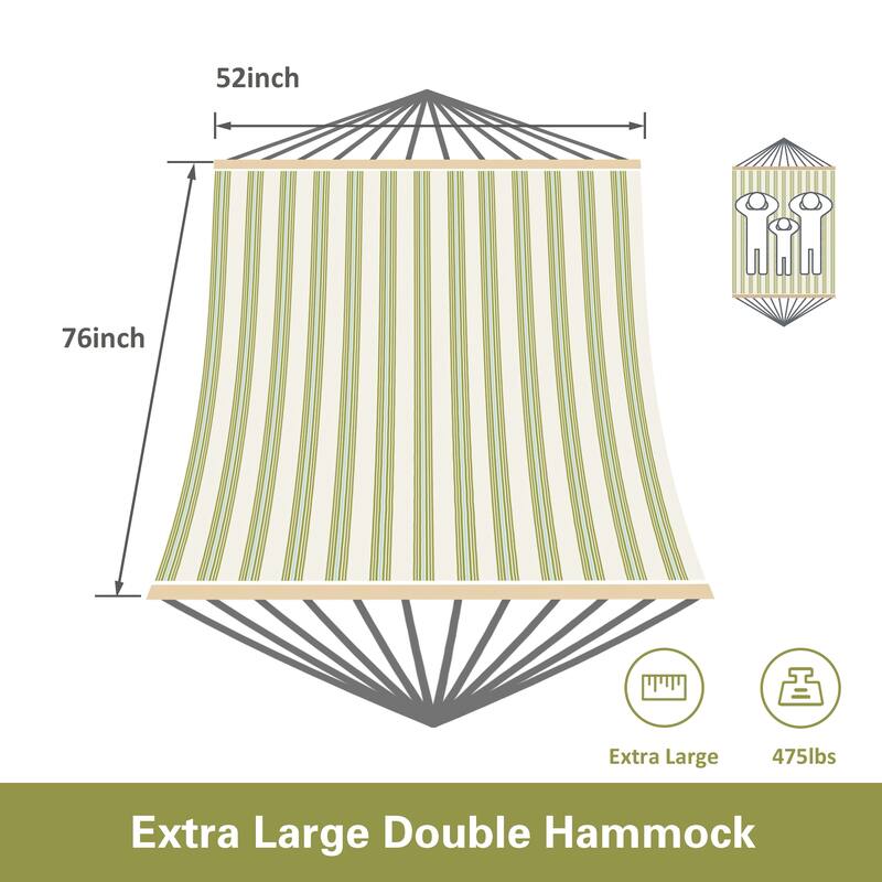 Hammock Double Hammock with Stand, Two Person Cotton Rope Hammock