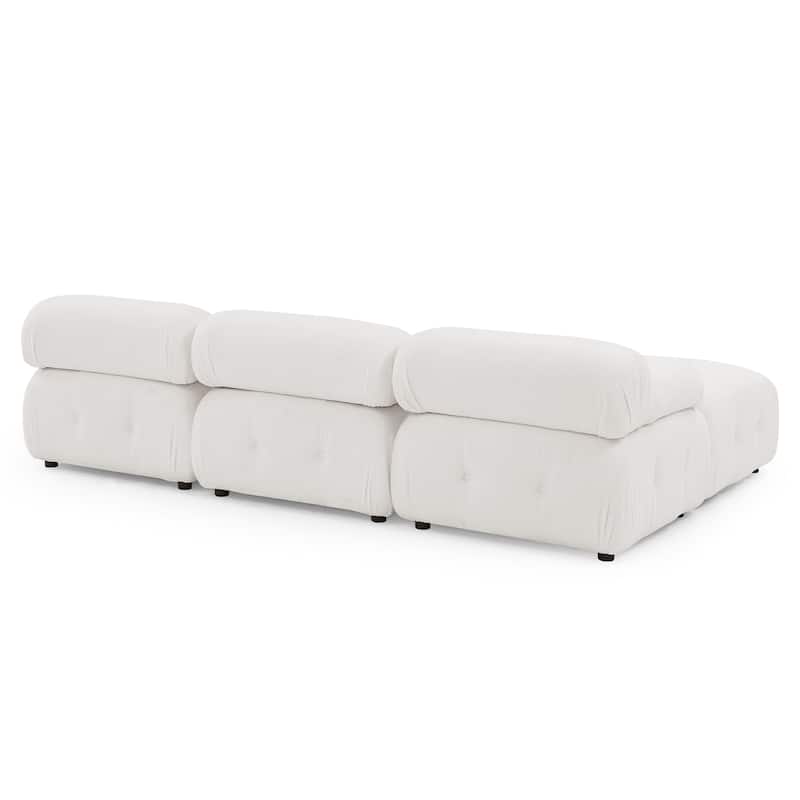 93'' L-Shaped 4-Seater Modular Sofa with Reversible Ottoman and Sturdy Frame