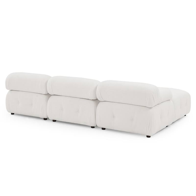 Modular Sectional Sofa, Velvet Button Tufted Designed & DIY Combination, L-Shaped Couch with Reversible Ottoman for Living Room