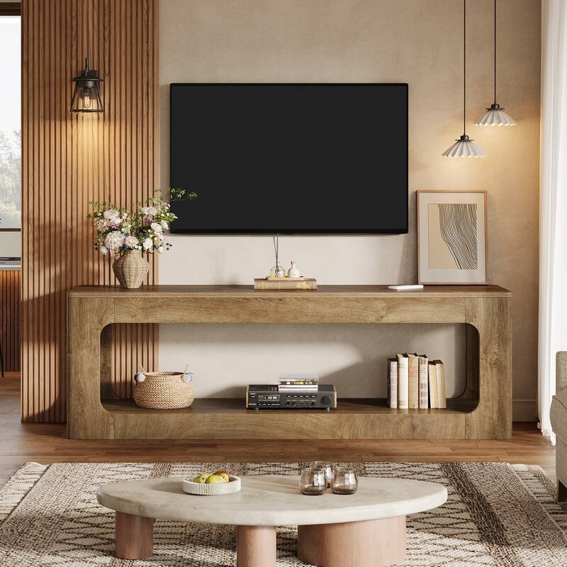 63" TV Stand with Storage, Entertainment Center Television Media Console Table for 55/60/65/75-Inch TVs Living Room Bedroom