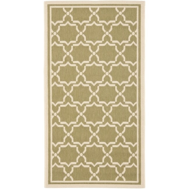 SAFAVIEH Courtyard Gulsin Indoor/ Outdoor Waterproof Patio Backyard Rug - 2' x 3'7" - Red/Bone