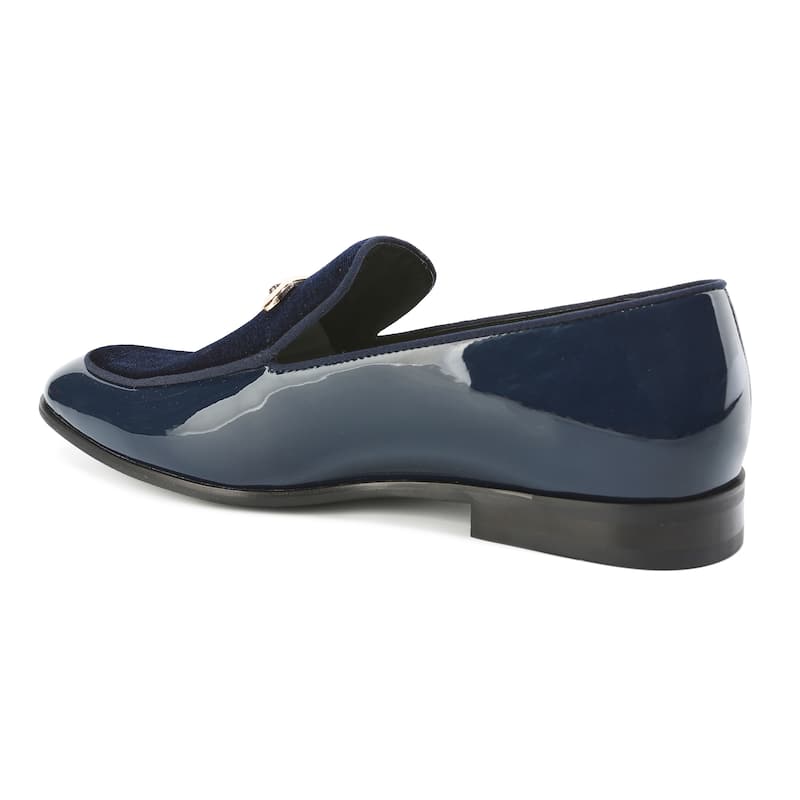 Gino Vitale Velvet & Patent Leather Slip On Dress Loafer