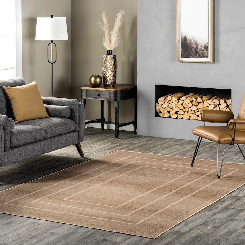 Nuloom Madie SuperiorWash Transitional Bordered Easy-Jute Machine Washable Area Rug - 8' x 10' - Natural - Rectangle