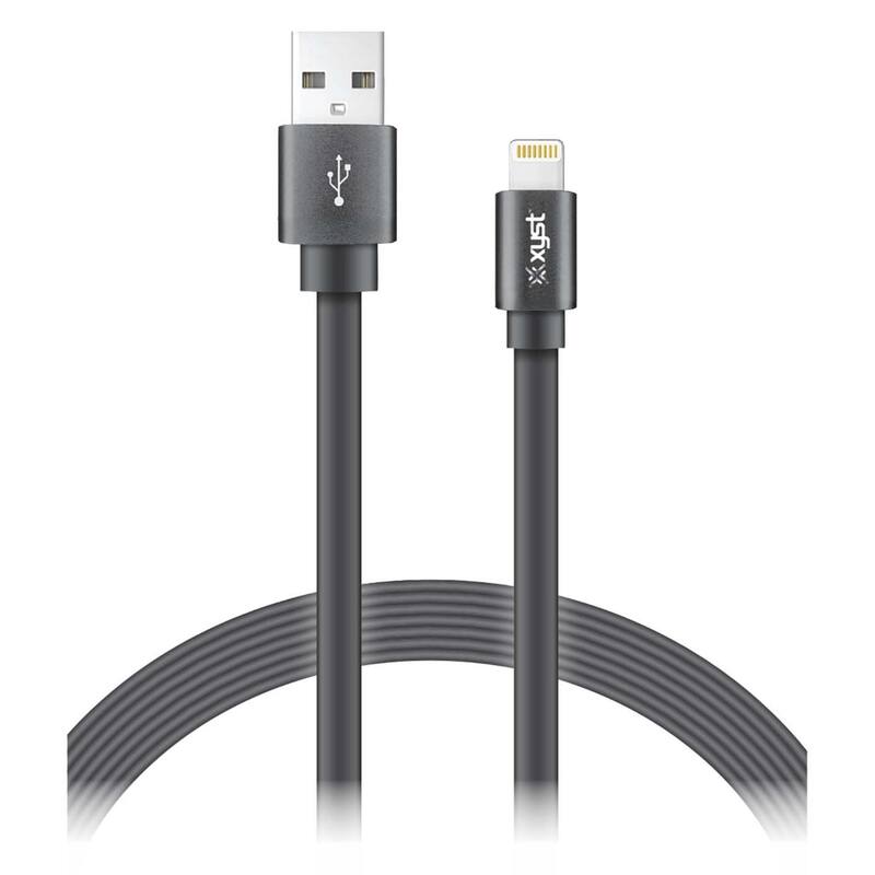 Xyst Charge and Sync USB to Lightning Flat Cable 4Ft - Black
