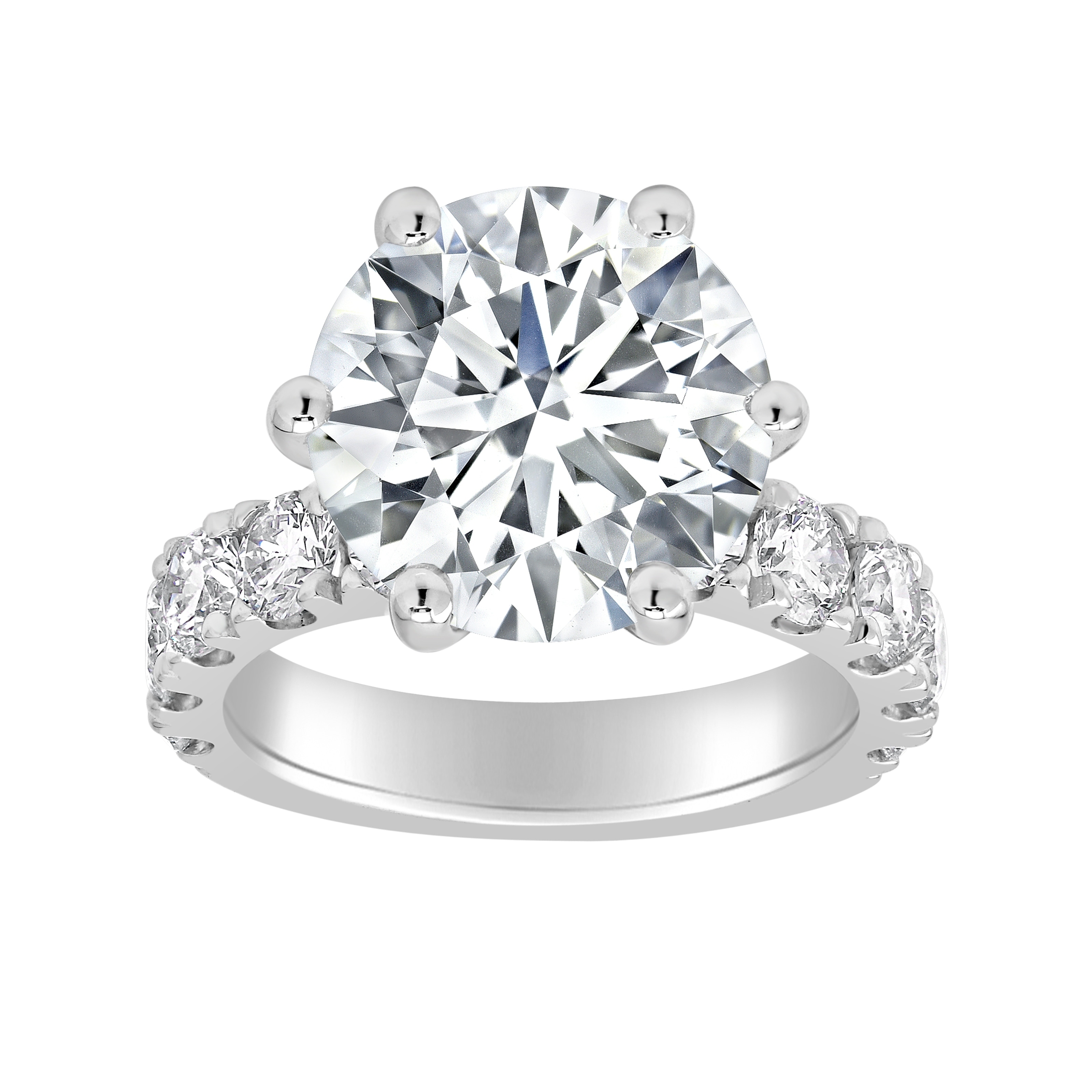 Auriya 14k Gold 7ctw Round Lab Grown 6-Prong Diamond Engagement Ring (E-F VS)