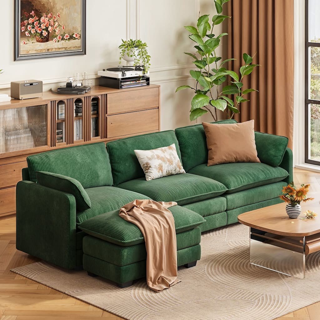 110" Cloud Sectional Couch with L-Shape Chaise, Modern Modular Sofa with Soft Seat