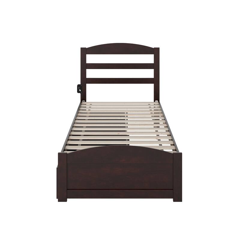 Warren Platform Bed with Footboard and 2 Storage Drawers