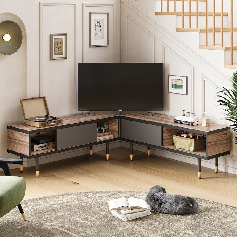 Modern TV Stand up to for 85 inch TVs Entertainment Center with Storage - 80 inch