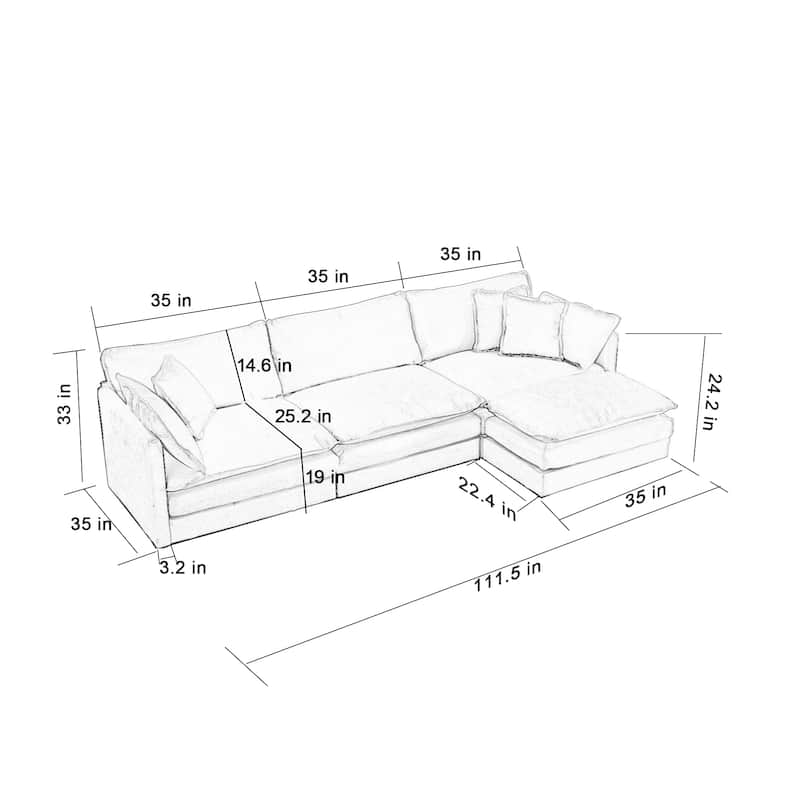 Cloud Chenille Upholstered Modular Sectional Sofa with DIY Combination Design