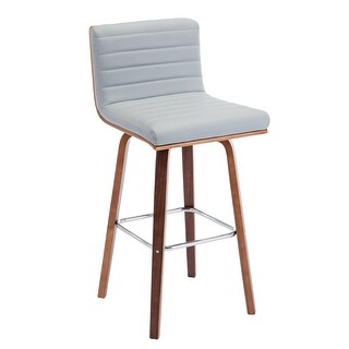 Porthos Home Swivel Bar Stool, PU Leather Upholstery & Wooden Legs