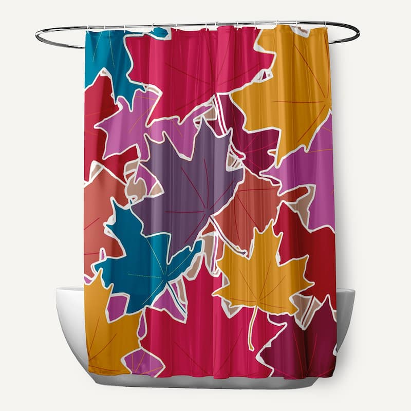Leaf Pile Shower Curtain - Larkspur