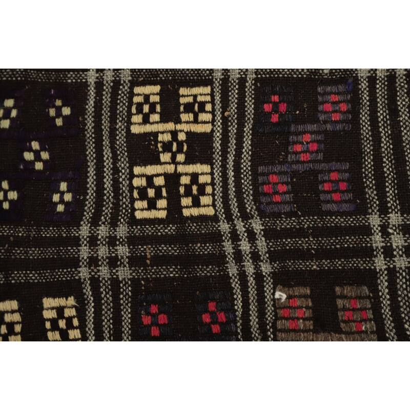 Hand Woven Oriental 100% Wool Carpet Southwestern Tribal Multi-Colored Kilim Area Rug - 11' 2'' X 6' 0''