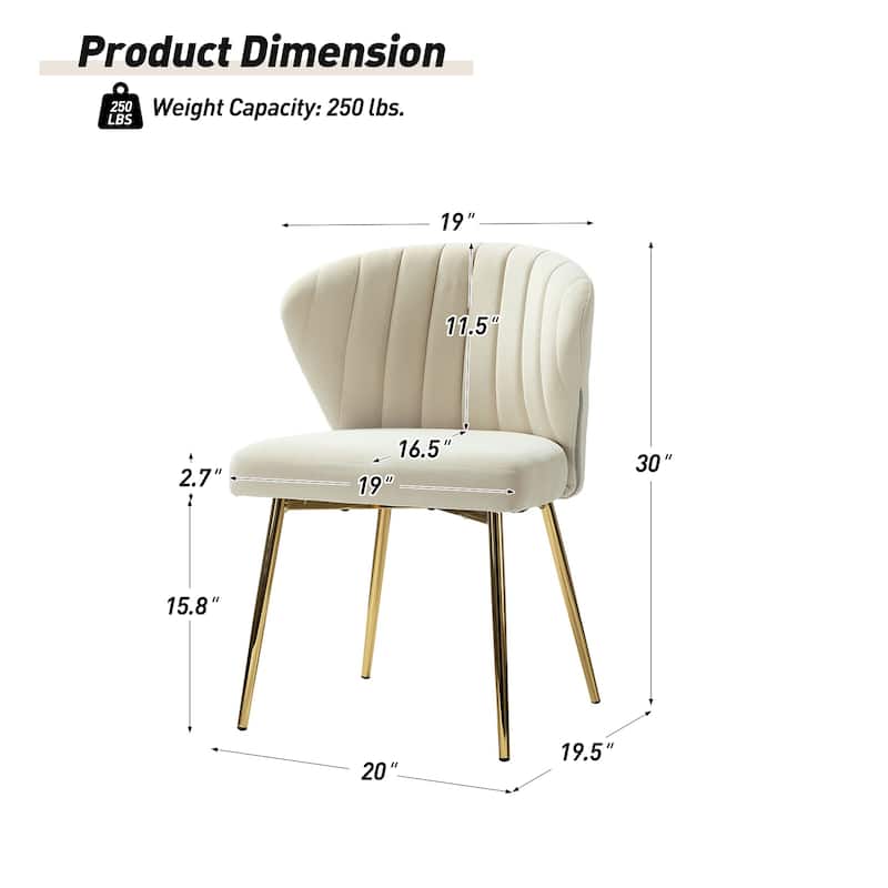 Barbara Side Chair with Metal Base Set of 4 by HULALA HOME