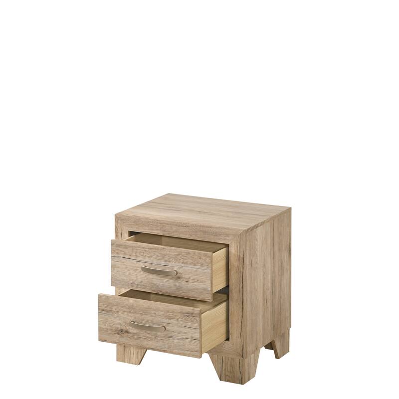 Wooden Storage Nightstand with 2 Drawers