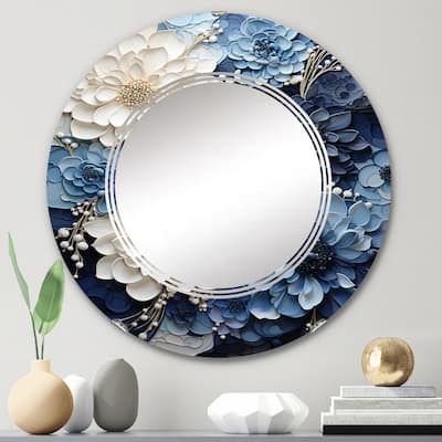 Designart "Liquid Ink Spiral I" Abstract Modern Wall Mirror