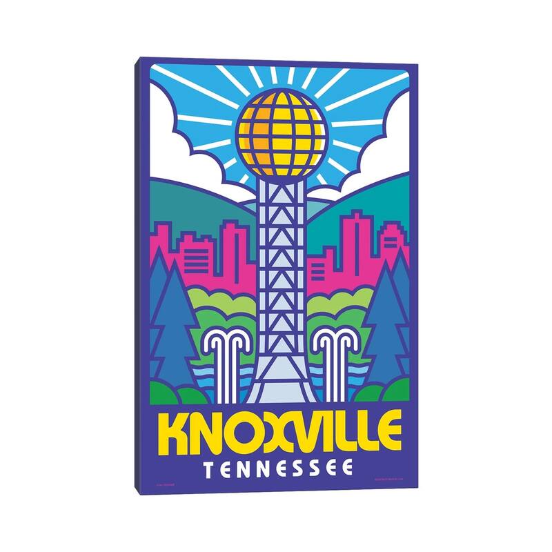 iCanvas "Knoxville Pop Art Travel Poster" by Jim Zahniser Canvas Print