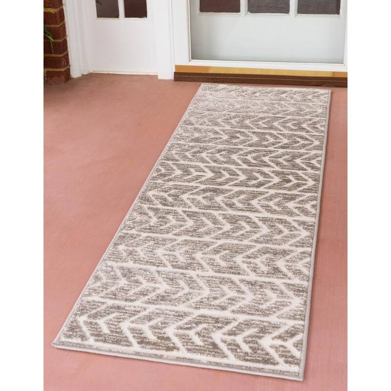 Outdoor Glasbury Collection Area Rug - Beige - 2'x8'