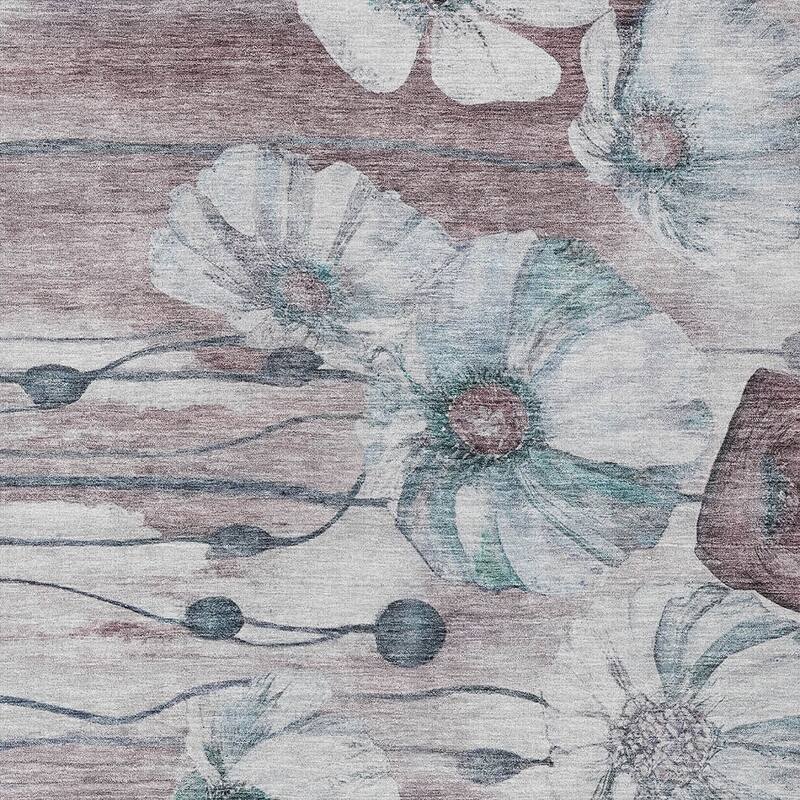HomeRoots Floral Transitional Rectangle Outdoor Rug