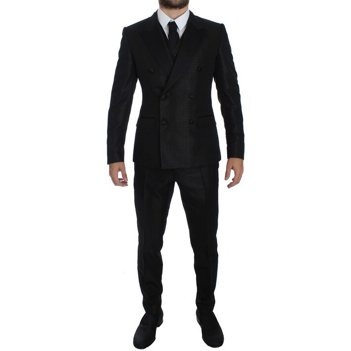 black 3 piece suit slim fit