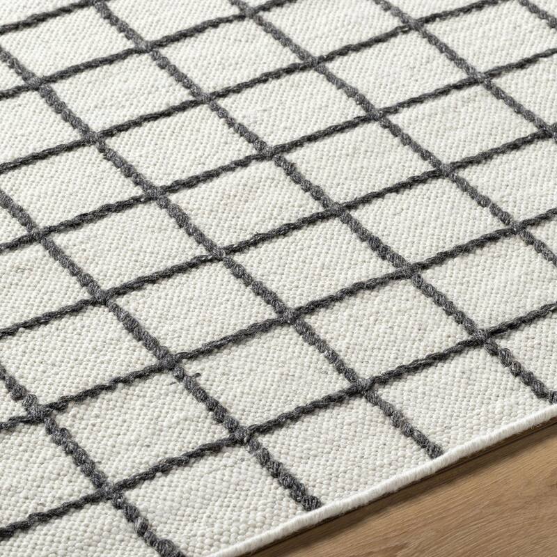 Chris Transitional Checkered Wool Area Rug