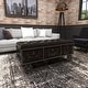 preview thumbnail 9 of 19, Black Faux Leather Tufted Upholstered 3 Trunk Storage Bench with Industrial Wheels and Gold Studded Accents