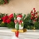 preview thumbnail 27 of 33, Glitzhome Resin Santa Snowman Penguin Gnomes with JOY Christmas Stocking Holders Mantel Ornament(Set of 3)
