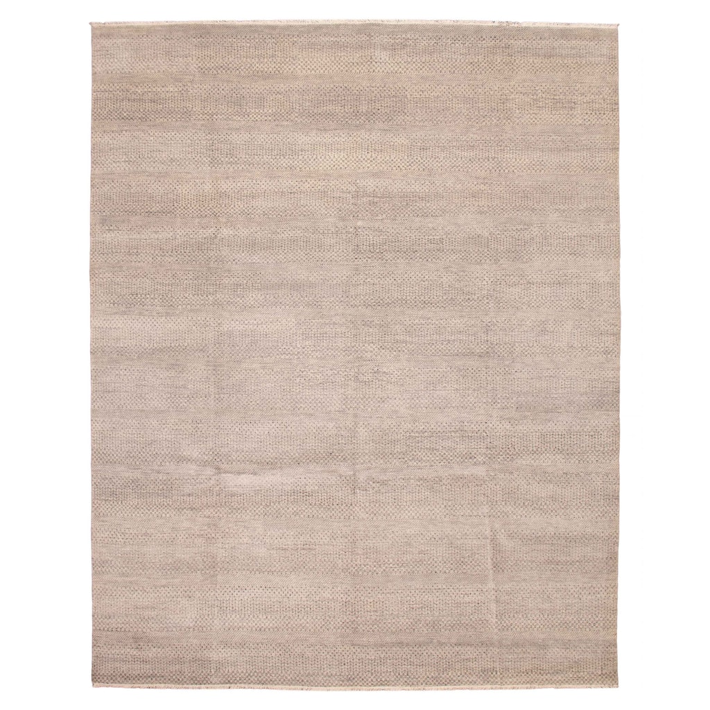 ECARPETGALLERY Hand-knotted Silk Shadow Grey Silk, Wool Rug - 11'8 x 15'0
