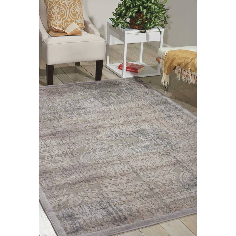 Nourison Graphic Illusions Vintage Distressed Area Rug - 6' 7" x 9' 6" - Grey - Rectangle