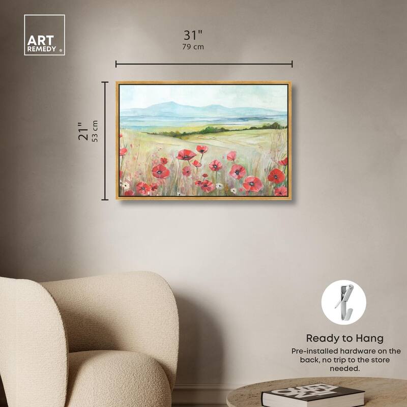 The Poppy Field Canvas by Art Remedy