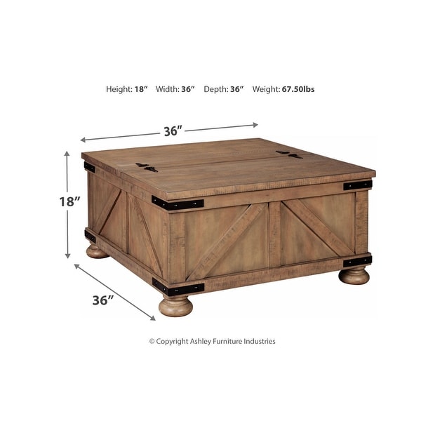 Aldwin coffee table with store lift top gray