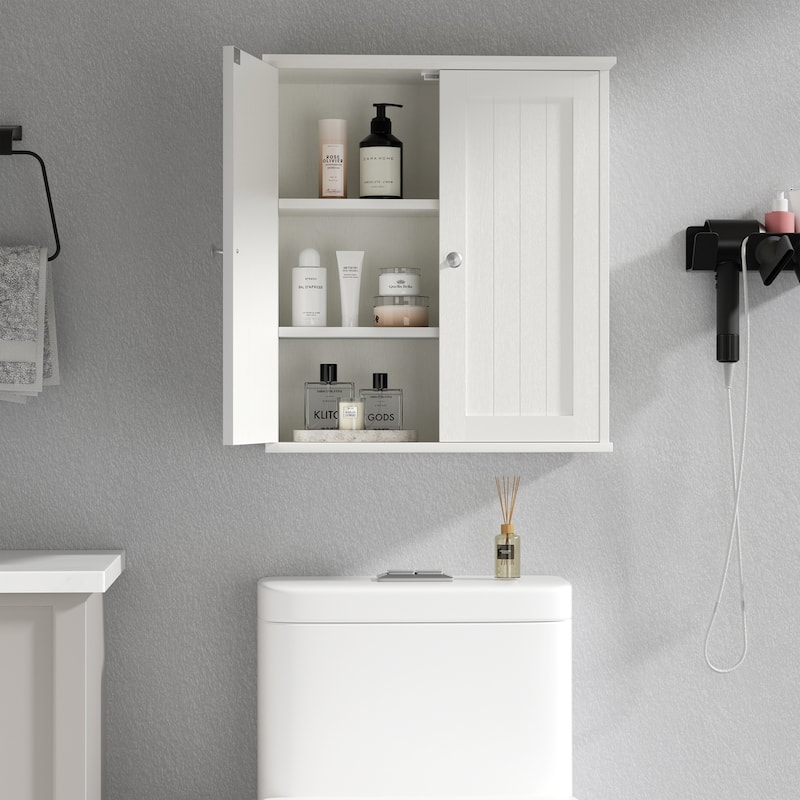 Wall-Mounted Bathroom Cabinet – Storage Cabinet for Kitchen Bathroom - White