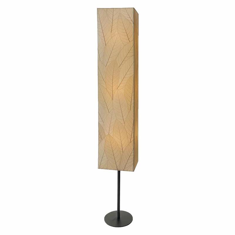 Eangee Handmade Sequoia Giant Floor Lamp, Cocoa Leaves Shade, 12 x 10 x 72 in. - 10 x 8 x 72