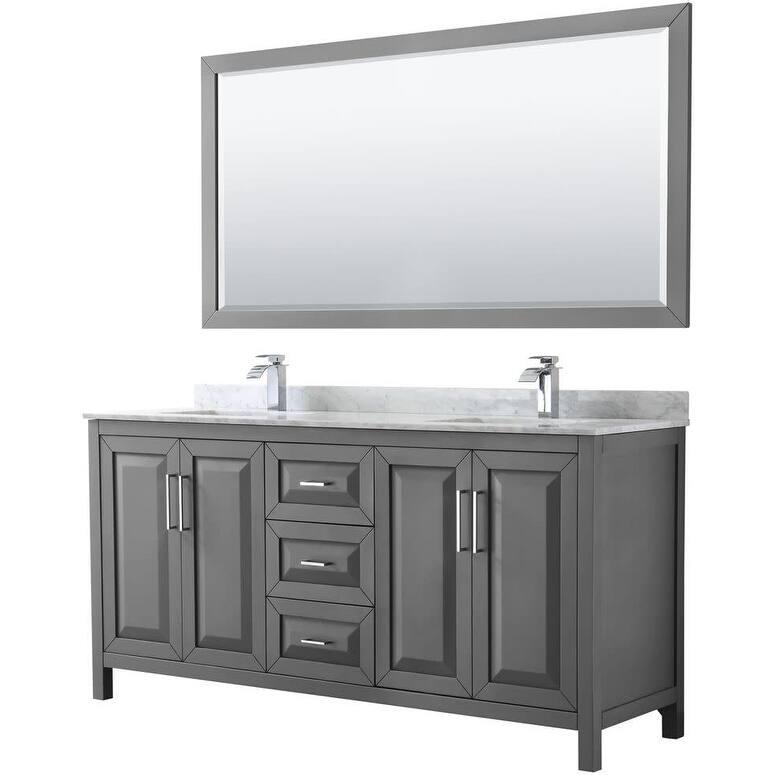 Wyndham Collection Daria 72" Free Standing Double Vanity Set with MDF