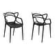 preview thumbnail 10 of 18, Liana Mid-Century Modern Chair Set of Two Black