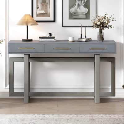 3 Drawers Console Table, Extra Long Entryway Table Side Table for Hallway Living Room Foyer
