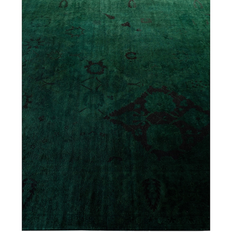 Overdyed One-of-a-Kind Hand-Knotted Area Rug - Green - 6' 0" x 8' 10"