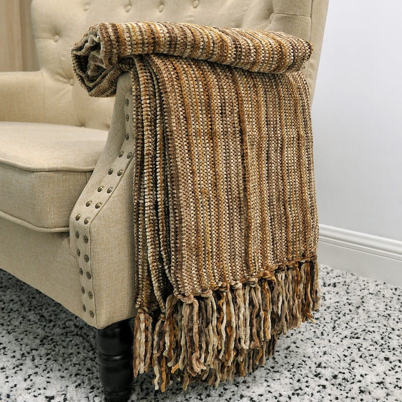 Multi Color Crystal Chenille Throw Blanket