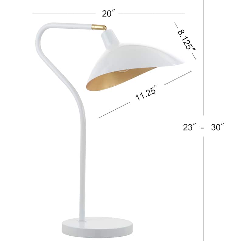 SAFAVIEH Lighting 30-inch Giselle Adjustable Task Table Lamp - 20"x10.16"x23-30"