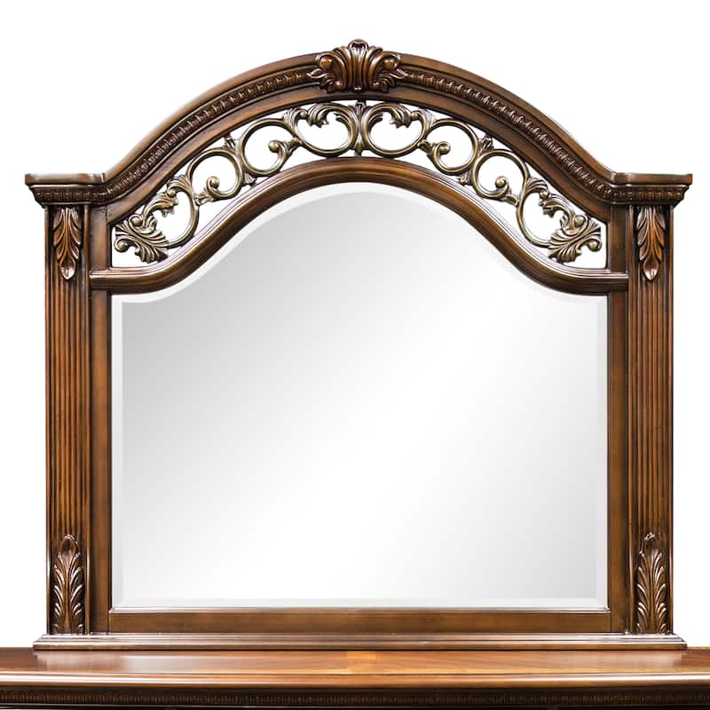 Ulis Traditional Cherry 2-piece 11-Drawer Dresser and Mirror Set by Furniture of America