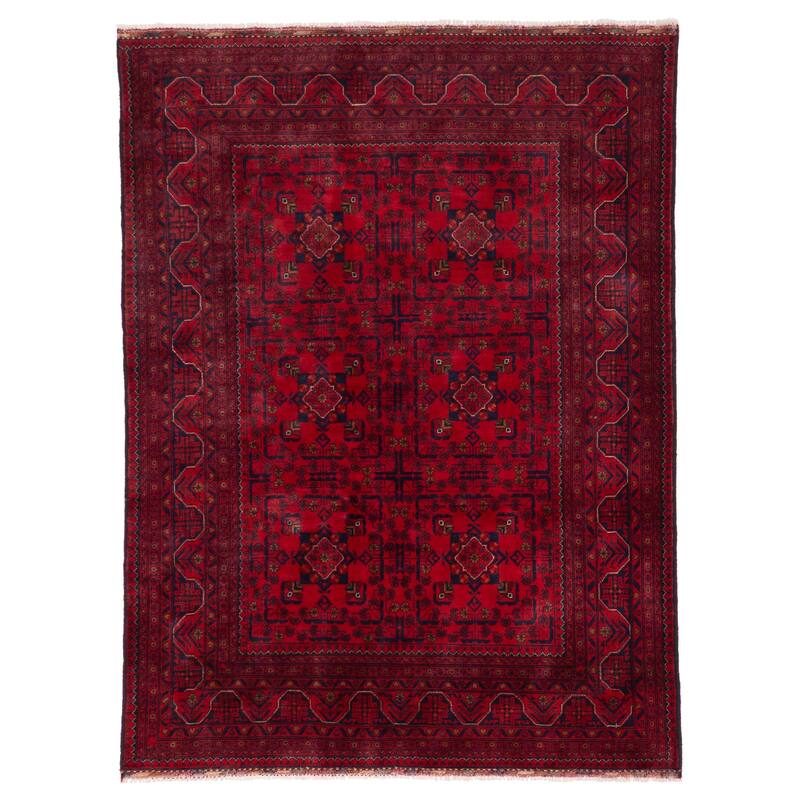 ECARPETGALLERY Hand-knotted Finest Khal Mohammadi Red Wool Rug - 4'9 x 6'5
