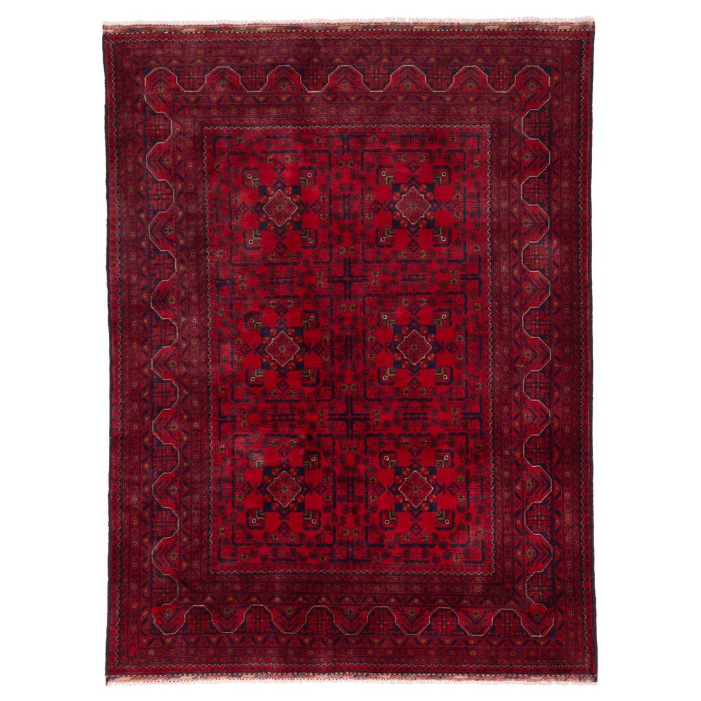 ECARPETGALLERY Hand-knotted Finest Khal Mohammadi Red Wool Rug - 4'9 x 6'5