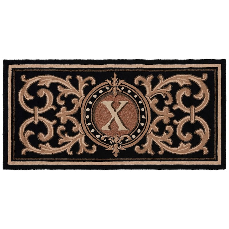 SAFAVIEH Handmade Monogram Gulcan Casual Rug - 3' x 6' - Black - X