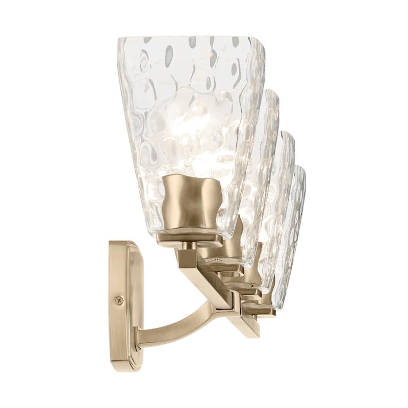 Kichler Lighting Marant 33.25" 4-Light Vanity Light with Clear Water Glass in Champagne Bronze